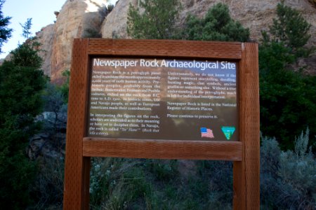 Sign posted at Newspaper Rock photo
