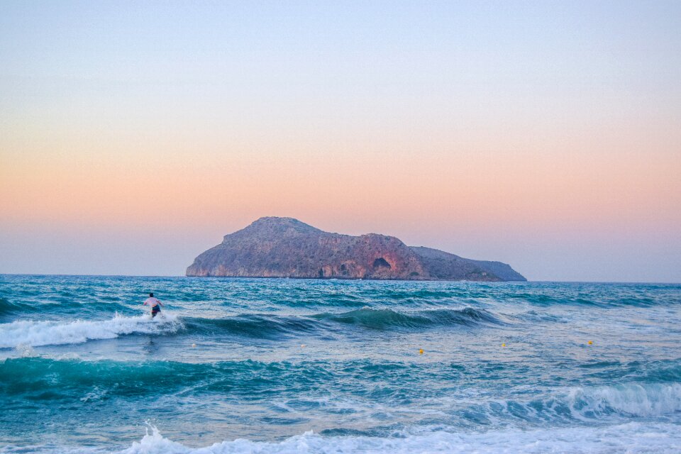 Mountain summer beach