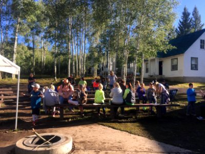 Students gathered at Gooseberry site