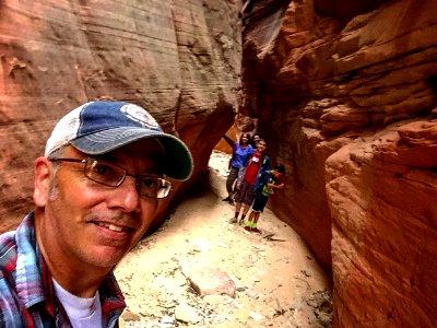 Harry Barber hiking in the Barracks KFO photo