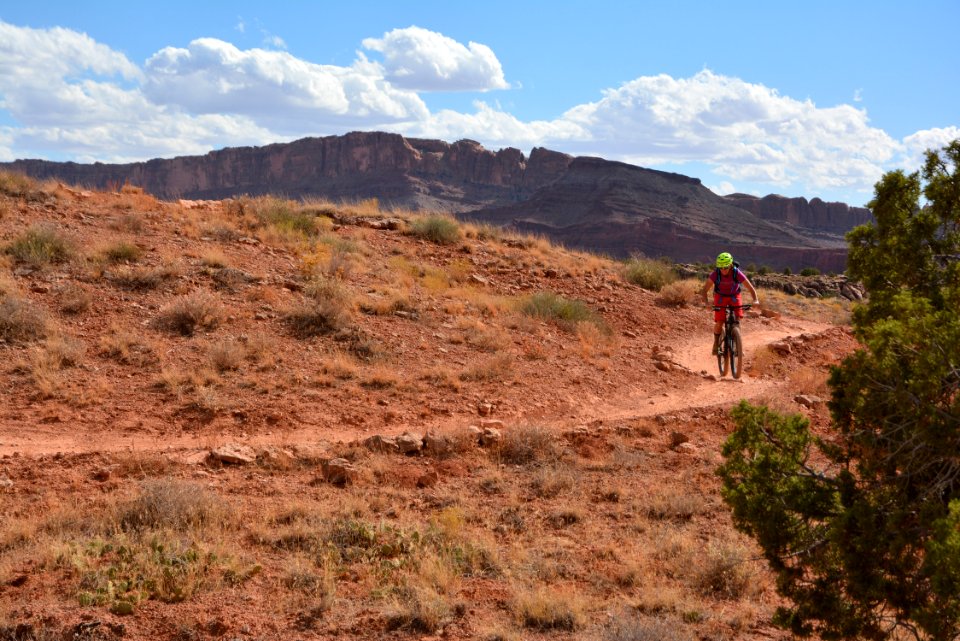 A woman enjoys her ride on the Bar M Trails