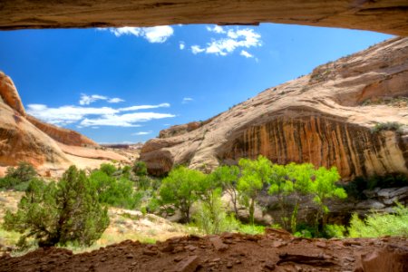 Outlook from cave mouth photo