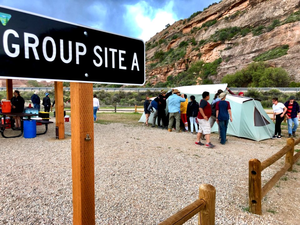 The group camped at Dewey Bridge campground near Moab, UT. Photo by BLM-UT