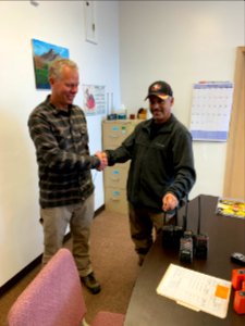 David Gallegos San Juan County Chief receives radios for FD