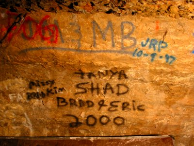 Graffiti in Bloomington Cave photo