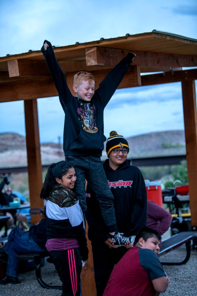 Students enjoyed some downtime at camp. Moab, UT. Photo by Eric Delphenich