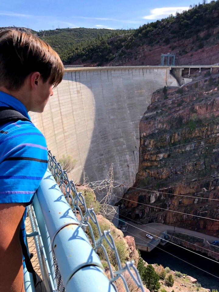 A student checks out Flaming Gorge Dam at Flaming Gorge STEM Day in Utah. Photo by BLM Utah