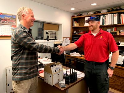 Corey Spillman, Blanding Fire Chief Receives Radios