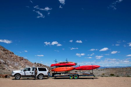 The SLCSE-mobile at Ken's Lake, south of Moab, UT. Photo by Eric Delphenich