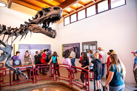 Students enjoyed a tour of the Cleveland-Lloyd Dinosaur Quarry in the new Jurassic National Monument near Price, UT. Photo by Eric Delphenich