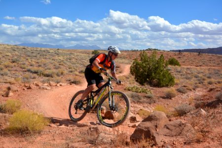 A man enjoys the flow of the Bar M Trails