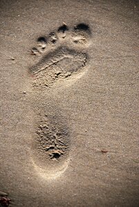 Footstep beach human