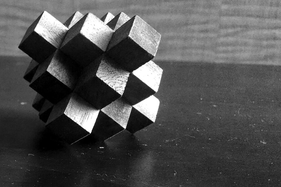 Black and white square abstract