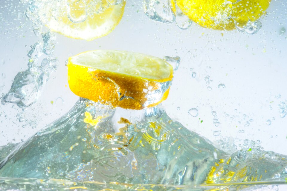 Spray water splashes spill over