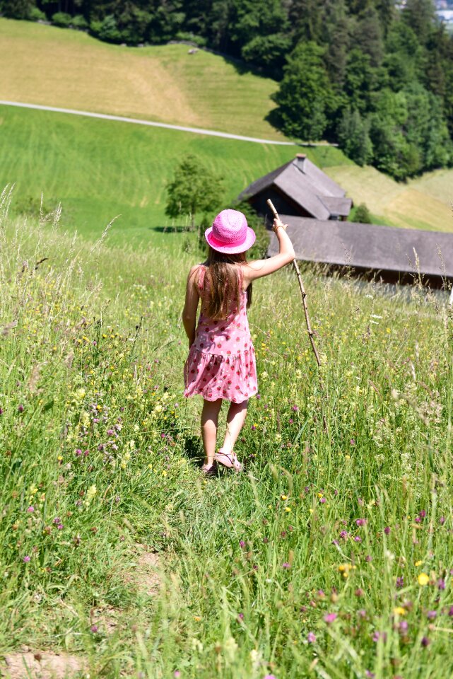 Girl hiking walk