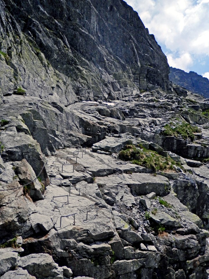 Chain trail to mount Rysy