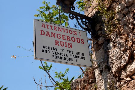 Attention! Dangerous ruin photo