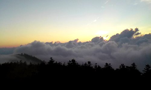 Sunset from Clingmans Dome tower, July 2015--Andrea Walton photo