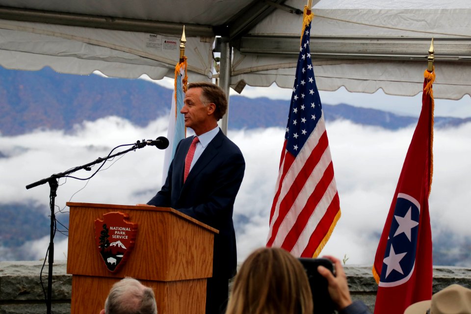 TN Governor Bill Haslam, Foothills Parkway Ribbon Cutting, November 9, 2018--Warren Bielenberg