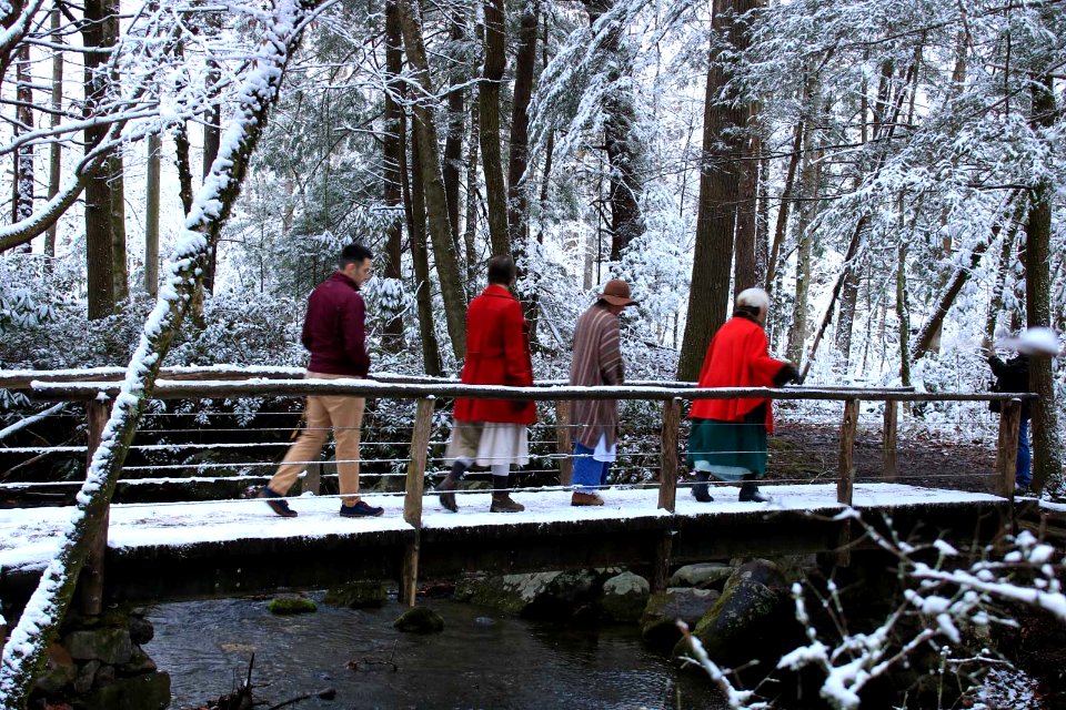 Practicing for the Christmas Memories Walk, December 2017--Warren Bielenberg