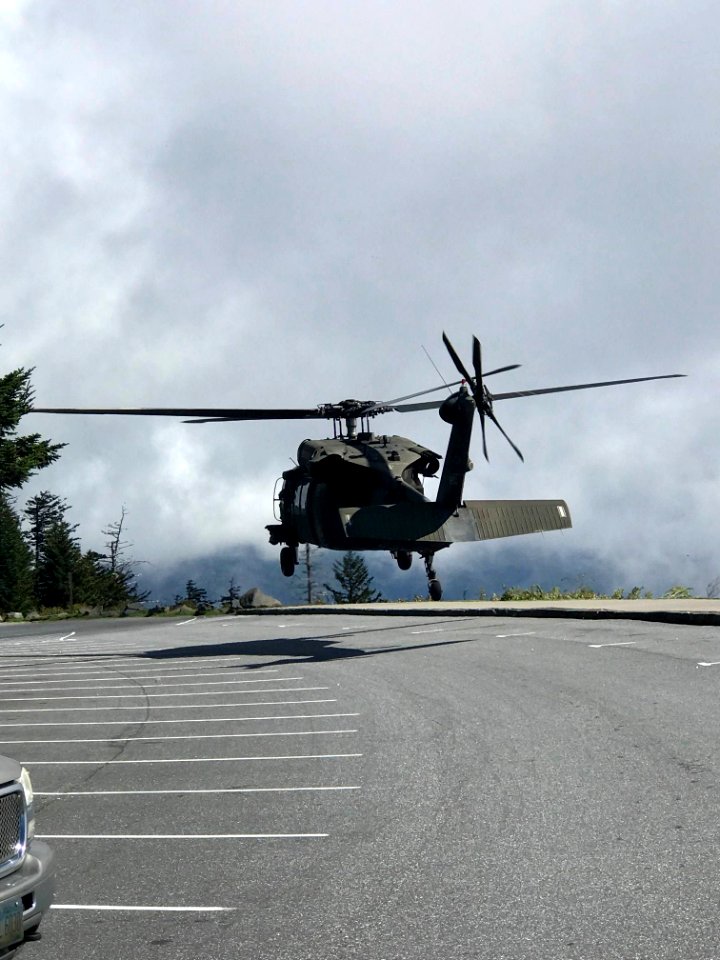 Tennessee Army National Guard Blackhawk helicopters are being used during aerial search operations within Great Smoky Mountains National Park, NPS Photo.