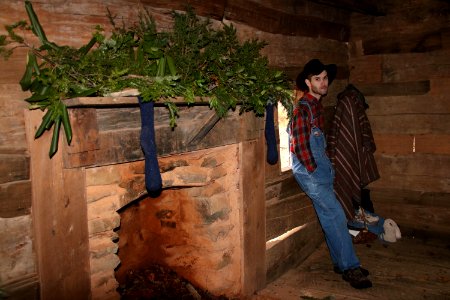 Intern Zack Curtis at the 2018 Festival of Christmas Past, December 8, 2018--Warren Bielenberg