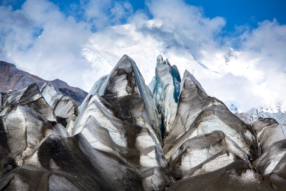 Kennicott Glacier Crevasses with Blackburn