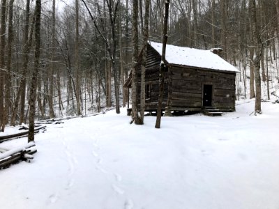 John Ownby Cabin in the snow, January 2018--Andrea Walton