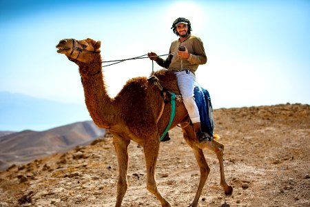 Riding and talking photo