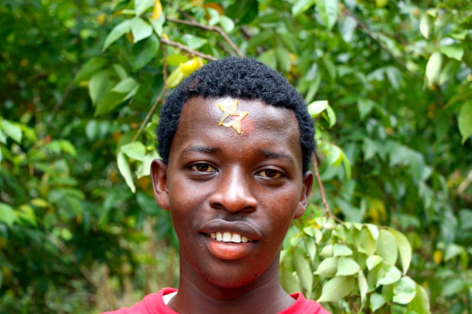 Fruit on the forehead
