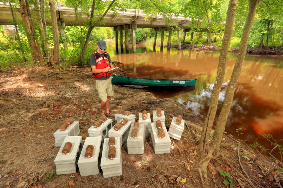 U.S. Geological Survey, Sample Site, South Fork Edisto River, at U.S. Highway 321, Orangeburg and Bamberg Counties, South Carolina, Jeff Riley 2