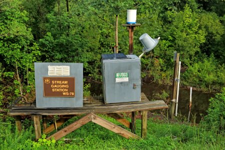 Gauging Station (U.S. Forest Service), versus Gaging Station (U.S. Geological Survey), Turkey Creek, at Highway 41, Francis Marion National Forest, Berkeley County, South Carolina 1