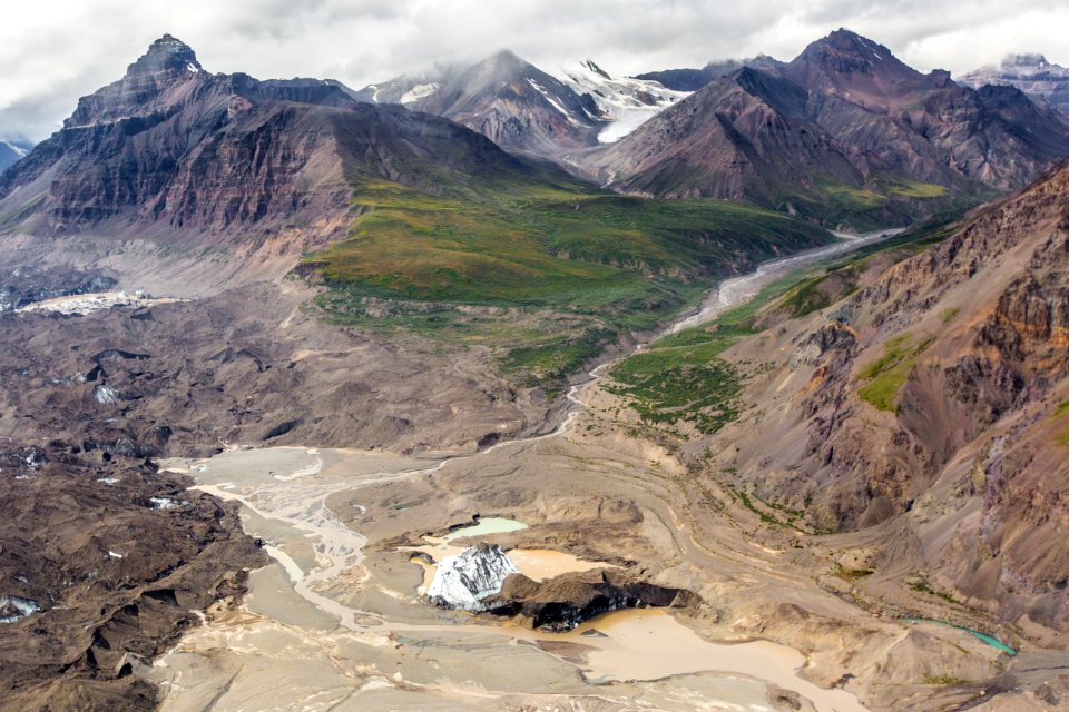 Castle Peak (on right) and Flood Creek near Skolai Pass