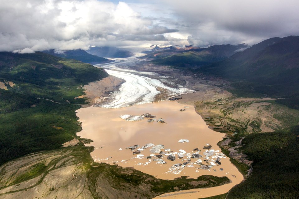 Toe of Nizina and Nizina Lake (only 40 years old) photo