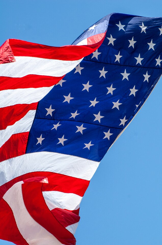 American flag waving american united