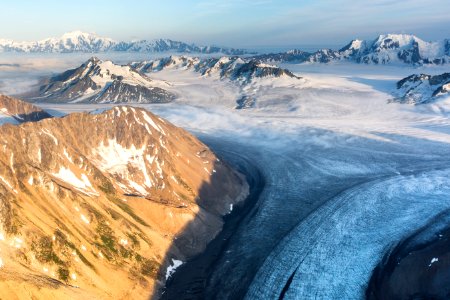 Sunset, Mt. St. Elias, Mt. Miller, Bagley Icefield photo