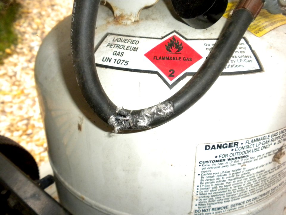 Squirrel-Damaged Propane Line