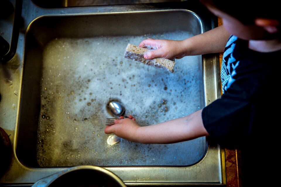 Bubbles child housework
