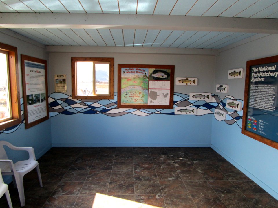 Hatchery visitor area at Jackson National Fish Hatchery in Wyoming.