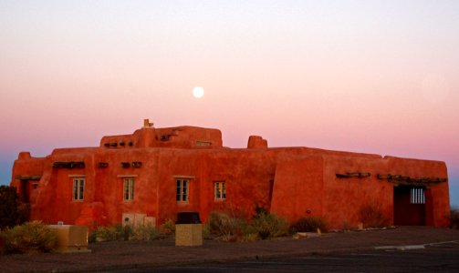 Painted Desert Inn NHL with Full Moon