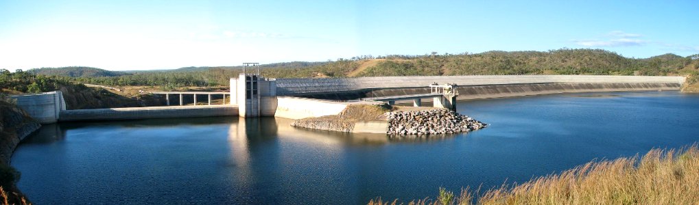 Landscape view of Awoonga Dam spillway & wall photo