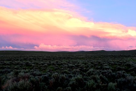 Sage steppe at sunset on Arapaho National Wildlife Refuge
