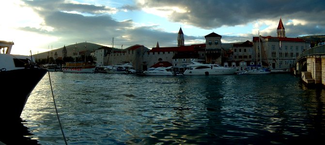 Sunset in Old Trogir Harbour photo