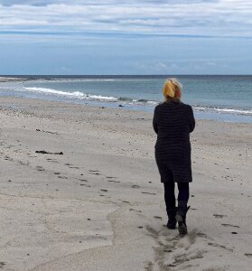 Alone sand sea photo