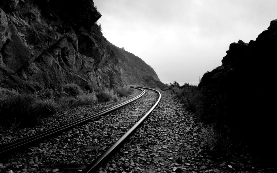 Transportation black and white gray train
