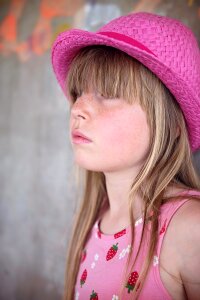 Girl hat face