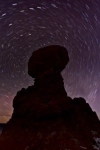 Balanced Rock with Star Trails photo