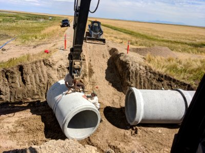 Culvert replacement at Benton Lake National Wildlife Refuge