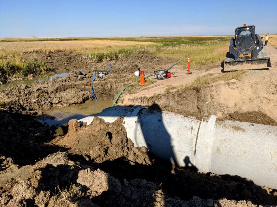 Culvert replacement at Benton Lake National Wildlife Refuge