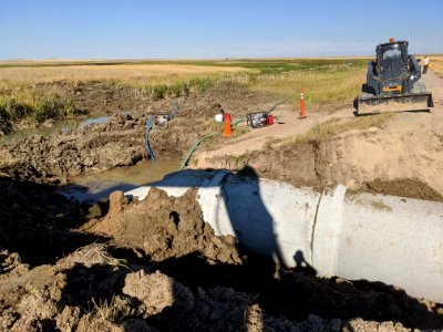 Culvert replacement at Benton Lake National Wildlife Refuge